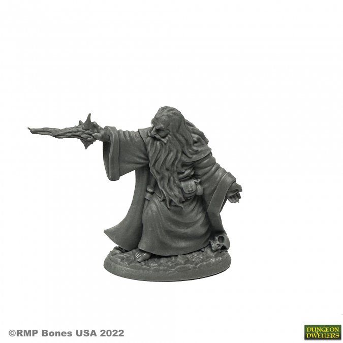 Erebus Nalas, Evil Sorcerer Human Wizard - Bones Black - Reaper Miniatures