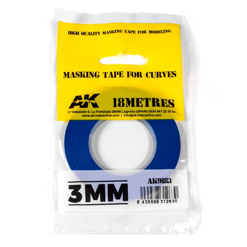 MASKING TAPE FOR CURVES 3MM - AK Interactive MASKING TAPE FOR CURVES 3MM - AK Interactive