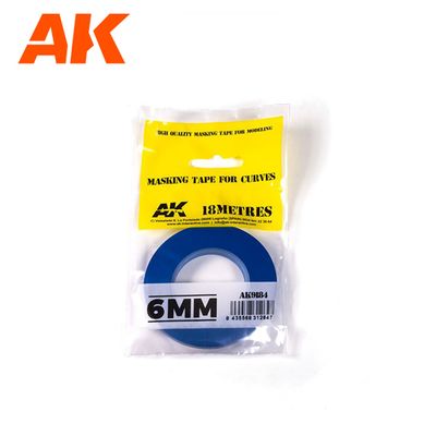 Masking Tape for Curves 6mm - 18 Meter  - AK Interactive