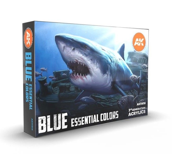 Blue Essential Colors 3rd-Gen Set -(6x17mL) - AK Interactive Blue Essential Colors 3rd-Gen Set -(6x17mL) - AK Interactive