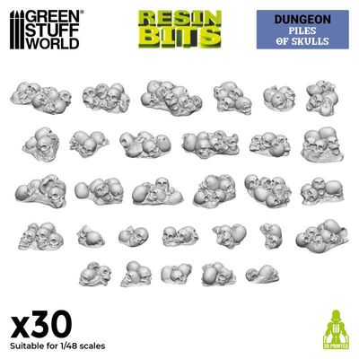 3D-Druckset - Stapel von Totenköpfen 1:48 - Greenstuff World