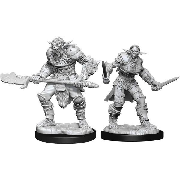D&D Nolzur's Marvelous Miniatures - Bugbear Barbarian Male & Bugbear Rogue Female