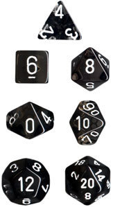 Smoke/Weiss - Translucent Polyhedral 7-Die Set (7) - Chessex