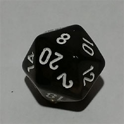Smoke/Red W20 Tanslucent D20 20mm - Chessex
