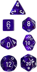 Blau/Weiss - Translucent Polyhedral 7-Die Set (7) - Chessex