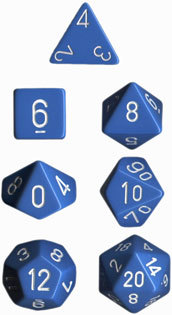 Hellblau/Weiss - Opaque Polyhedral 7-Die Set (7) - Chessex