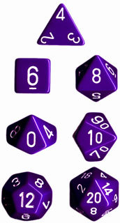 Violett/Weiss - Opaque Polyhedral 7-Die Set (7) - Chessex