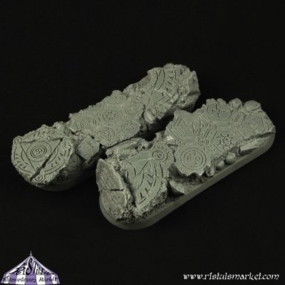 Dark Temple Ruins 25x65mm Round Base (2) - Bases - Ristul