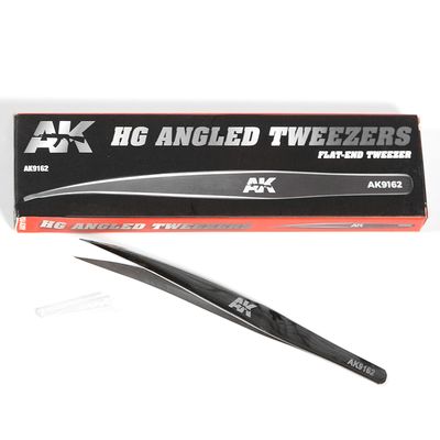 HG ANGLED TWEEZERS 02 FLAT-END Pinzette - AK Interactive