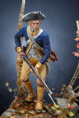 US Revolutionary Infantryman, 1780 - 54mm - Andrea Miniatures