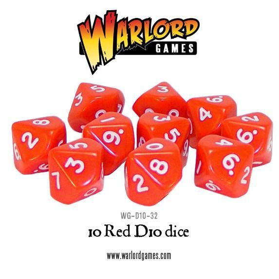 Würfel - Red - D10 - Warlord Games Würfel - Red - D10 - Warlord Games