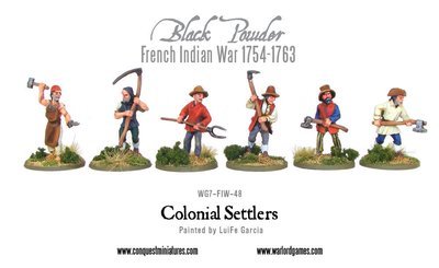 French Indian War - Colonial Settlers - Black Powder - Warlord Games