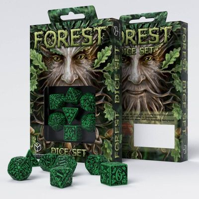 Forest 3D Dice Set - Green & Black - Q-Workshop