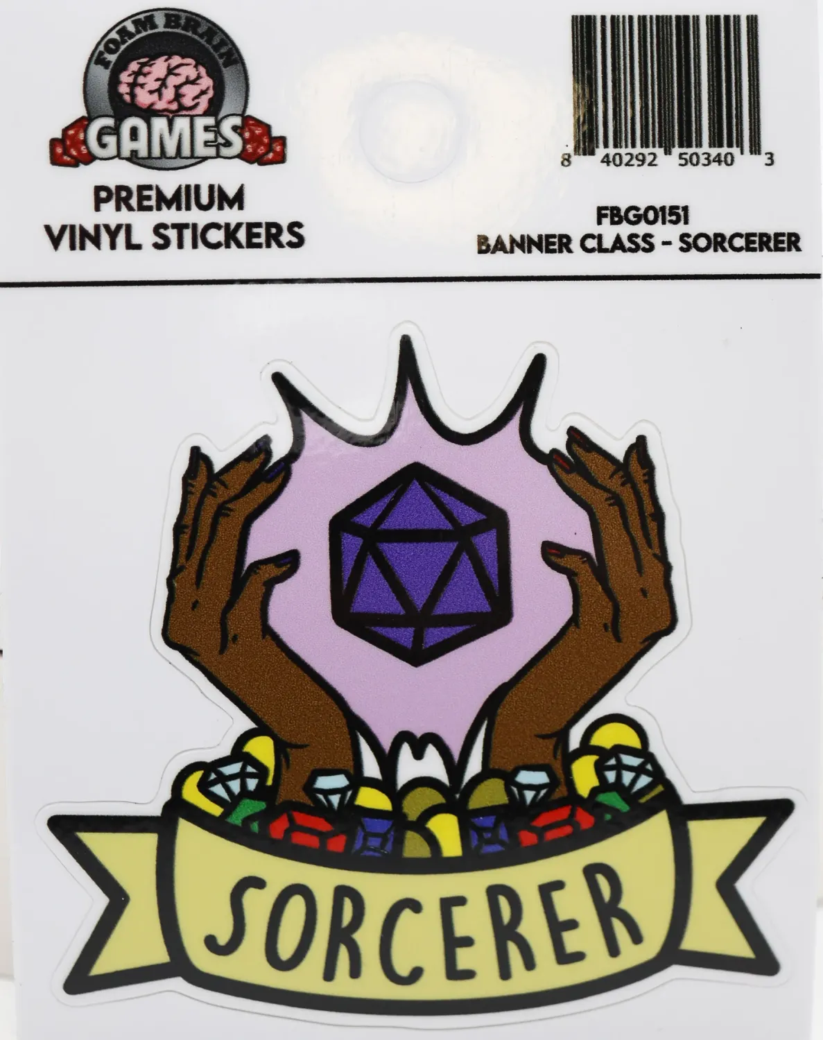 Banner Class Sticker: Sorcerer - Foam Brain Dice Banner Class Sticker: Sorcerer - Foam Brain Dice