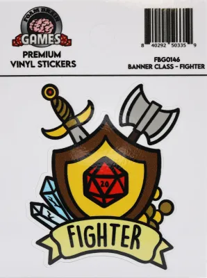 Banner Class Sticker: Fighter - Foam Brain Dice