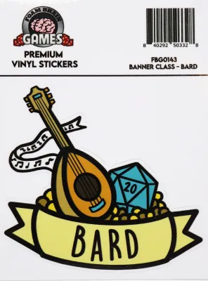 Banner Class Sticker: Bard - Foam Brain Dice
