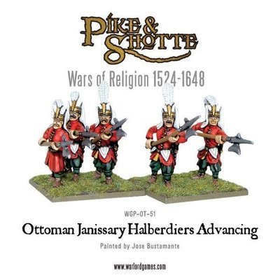 Ottoman Janissary Halberdiers Advancing - Pike & Shotte - Warlord Games