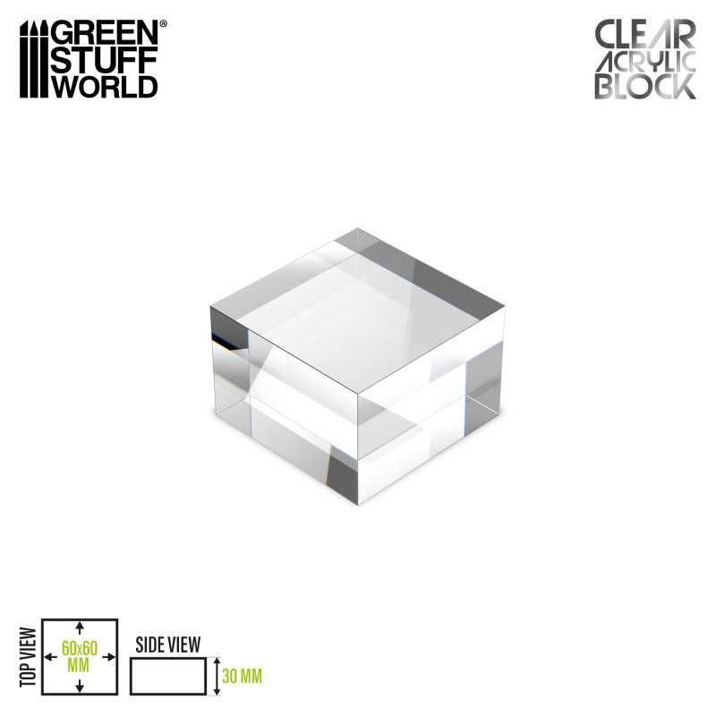 Acrylglas Block 60x60x30mm Square Clear Acrylic Block - Greenstuff World