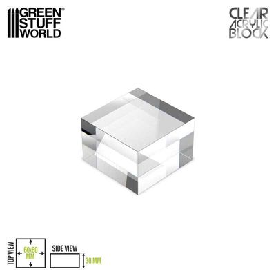 Acrylglas Block 60x60x30mm Square Clear Acrylic Block - Greenstuff World