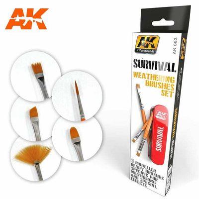 SURVIVAL WEATHERING BRUSHES SET - AK Interactive