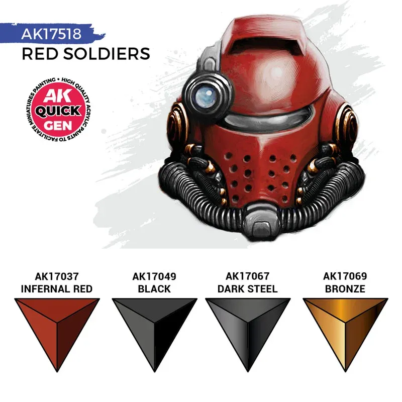 Red Soldiers 4 x 18mL (Quick Gen Set) - AK Interactive