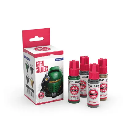 Green Soldiers 4 x 18mL (Quick Gen Set) - AK Interactive