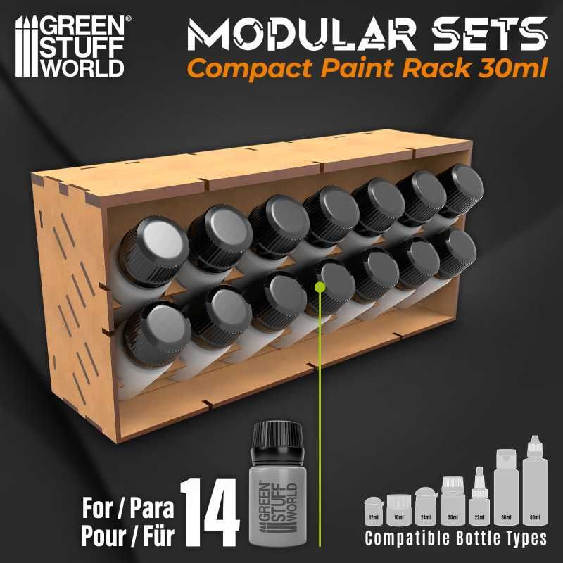 Vertikaler Farborganisator 30ml - COMPACT Modular Set lite Compact Paint Rack - Greenstuff World