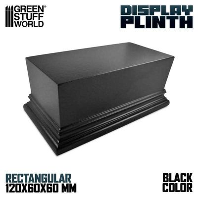 Rechteckiger Ausstellungssockel 12x6cm - Schwarz - Schwarz- Schwarz Display Plinth - Black - Greenstuff World