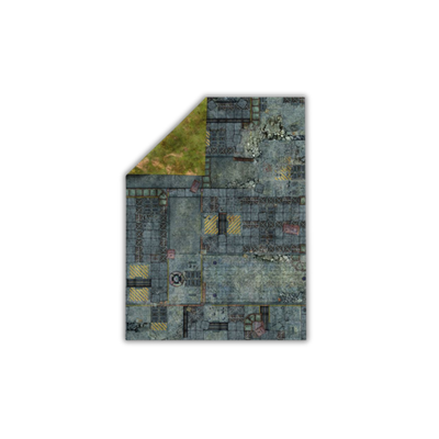 Neoprene Mat 2-sided Fallen City 44x60''  - double-sided rubber mat - Playmats Spielmatte