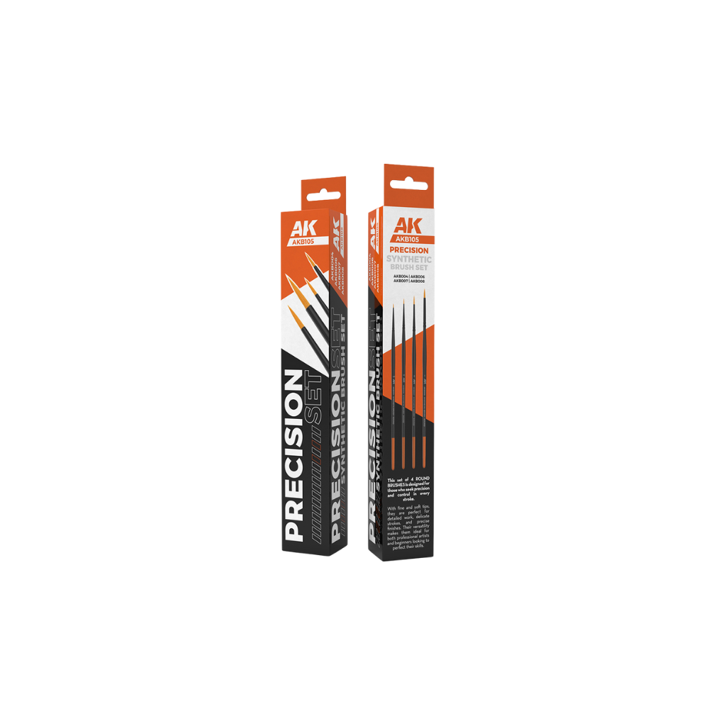 Precision Brushes Set (4 brushes) Pinselset Synthetic - AK Interactive