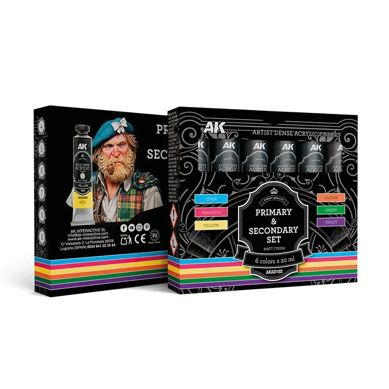 PRIMARY & SECONDARY SET – ARTISTIC DENSE ACRYLIC COLOR - AK Interactive