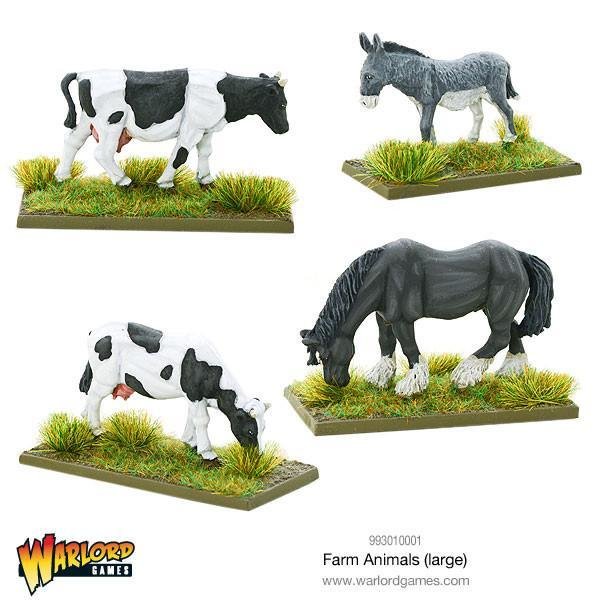 Farm Animals (large) - Tiere - Kuh, Pferd, Esel