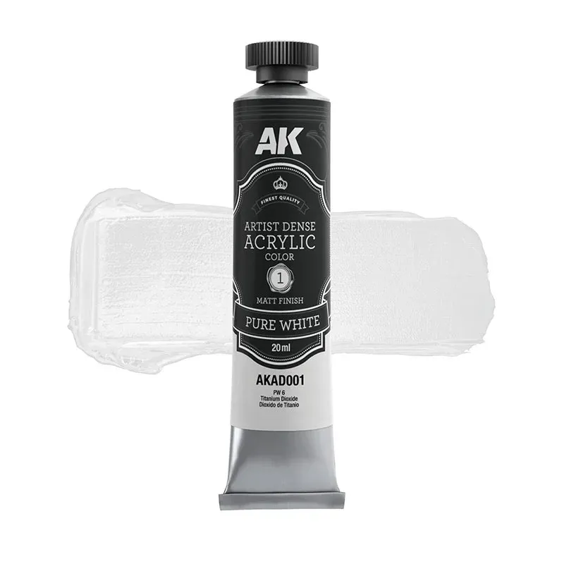 ARTISTIC DENSE ACRYLIC COLOR - PURE WHITE 20ml - AK Interactive