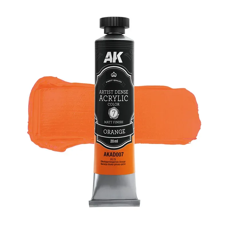 ARTISTIC DENSE ACRYLIC COLOR - ORANGE 20ml - AK Interactive ARTISTIC DENSE ACRYLIC COLOR - ORANGE 20ml - AK Interactive