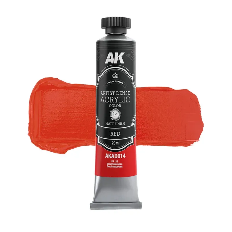 ARTISTIC DENSE ACRYLIC COLOR - RED 20ml - AK Interactive ARTISTIC DENSE ACRYLIC COLOR - RED 20ml - AK Interactive