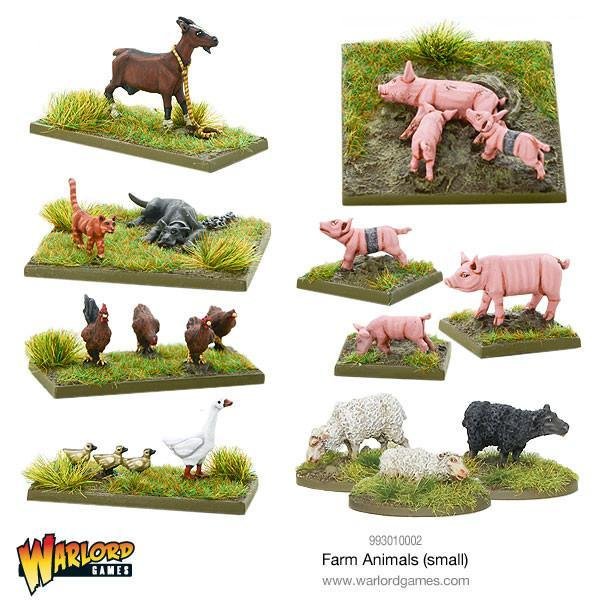 Farm Animals (small) - Tiere - Schwein, Ziege, Huhn, Gans, Schaf, Katze