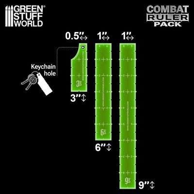 3-6-9 Combat Ruler Pack WTC Rulers – Fluor Green - Greenstuff World 3-6-9 Combat Ruler Pack WTC Rulers – Fluor Green - Greenstuff World