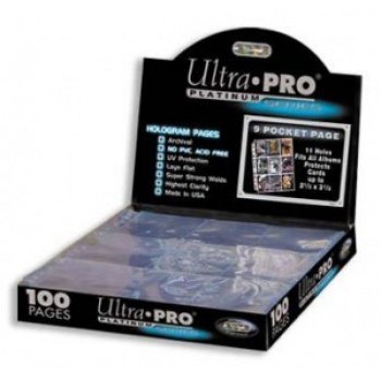 UP Ultra Pro - Platinum 9-Pocket Pages (11 Hole) Display (100 Pages)
