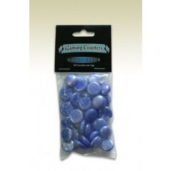 Opaque Gaming Counters - Marble Blue (30 pcs)