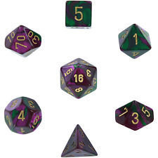 Grün-Violett/Gold - Opaque Polyhedral 7-Die Set (7) - Chessex