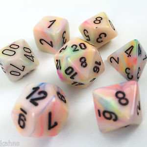 Festive Polyhedral Circus/black - 7-Die Set (7) - Chessex
