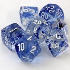 Nebula Polyhedral Dark Blue/white - 7-Die Set (7) - Chessex