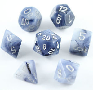 Phantom Polyhedral Black/silver - 7-Die Set (7) - Chessex