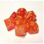 Ghostly Glow Orange/yellow LEUCHTET IM DUNKELN - 7-Die Set (7) - Chessex
