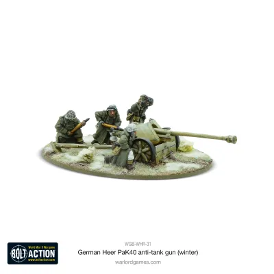 German Heer 75mm Pak 40 anti-tank gun (Winter) - Bolt Action - Warlord Games
