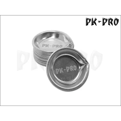 PK-PRO Farbschälchen mit Ausguss - Edelstahl (Modelling Paint Wells) (12x)