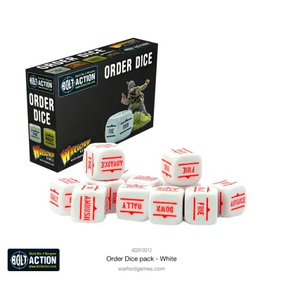 Bolt Action: Orders Dice Pack - White Befehlswürfel - Weiss - Bolt Action