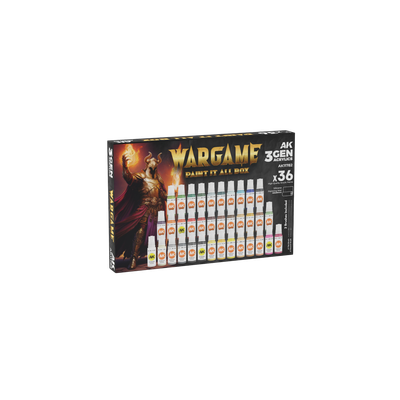 AK Wargame Paint It All Box 36 Colors 3Gen- AK Interactive