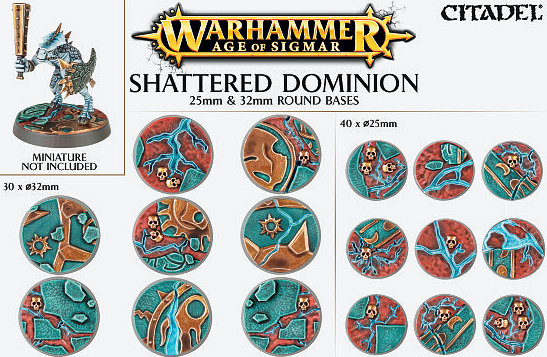 Age of Sigmar Shattered Dominion 25mm - 32mm round Bases - Games Workshop