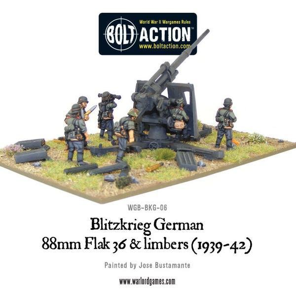 Blitzkrieg German 88mm Flak 36 & limbers (1939-42) - Bolt Action - Warlord Games
